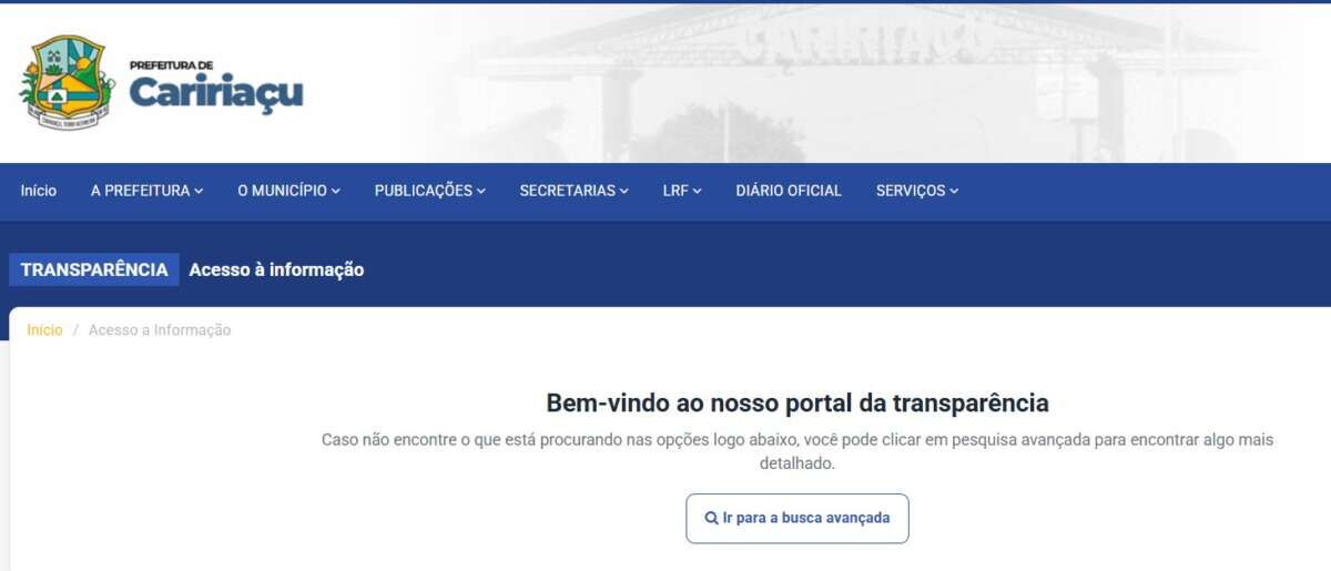 Ministério Público exige mais transparência à Prefeitura de Caririaçu